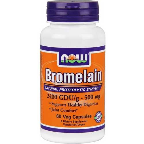 Now Foods Bromelain 500 Mg / 2400 Gdu 60 Vegetable Capsules