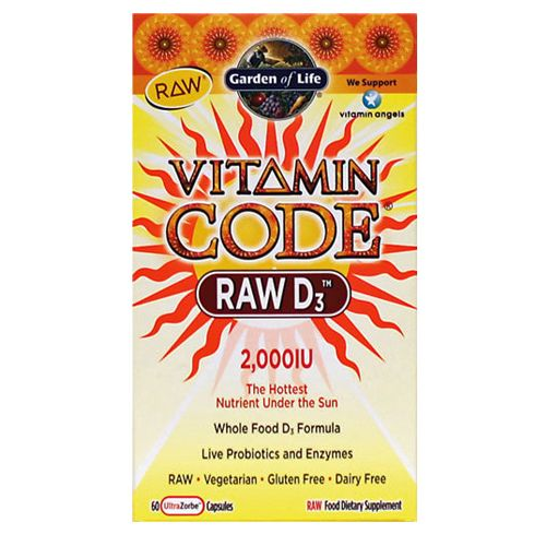 Garden of Life Vitamin Code Raw Vitamin D3 2000IU 60 Caps
