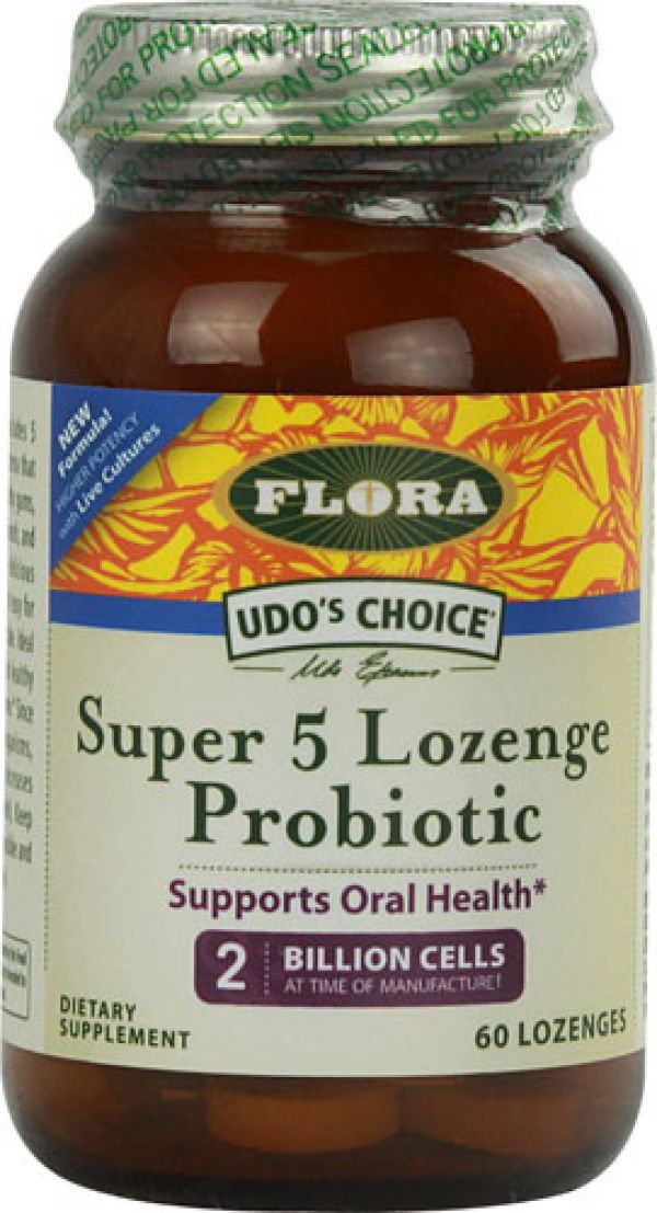 Super 5 Lozenge Probiotic 60 Lozenges Flora (Udo's Choice)