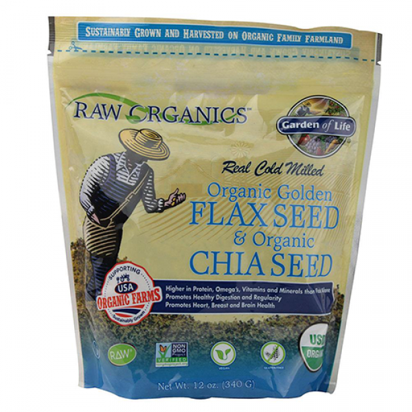 Garden of Life Raw Organics Golden Flax Seed & Organic Chia Seed 12 Oz